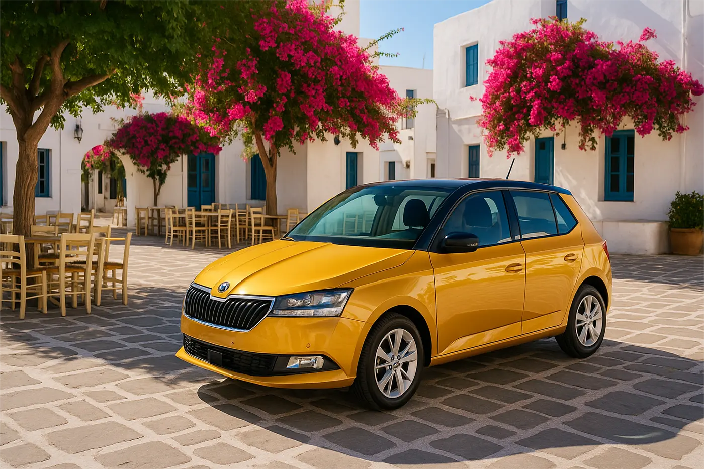 Skoda Fabia Style Car Rental in Paros with Ace Cars Paros Car Rental