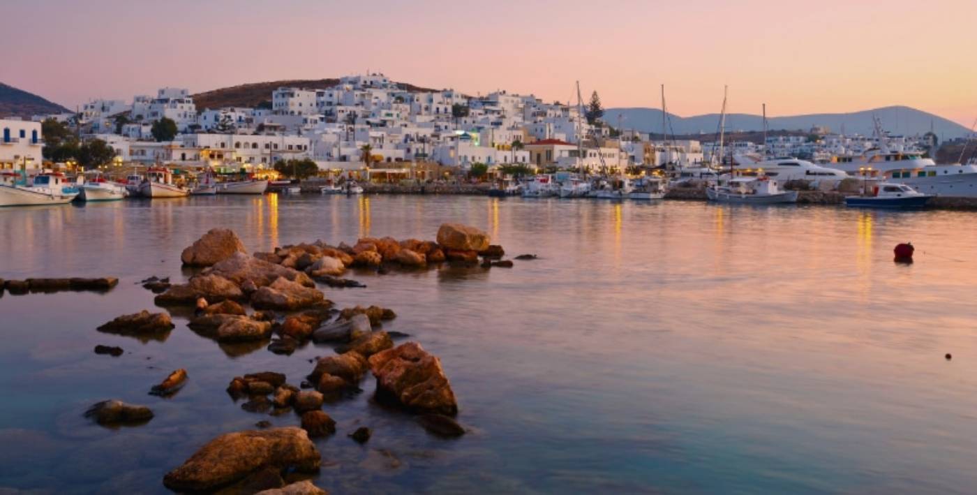 Paros nightlife sunset